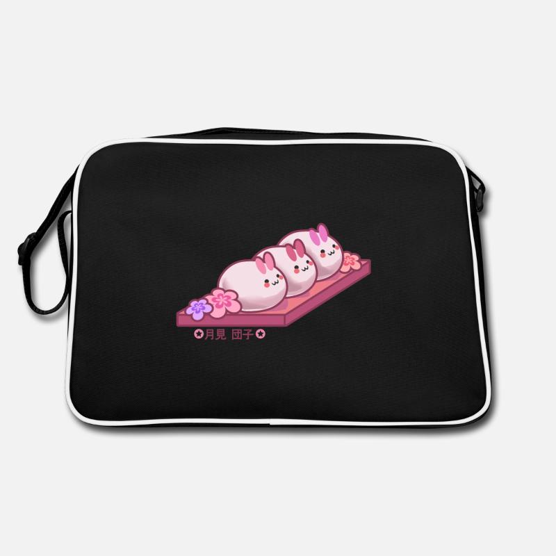 Gâteau de riz japonais en forme de lapin - Sac Retro - noir/blanc