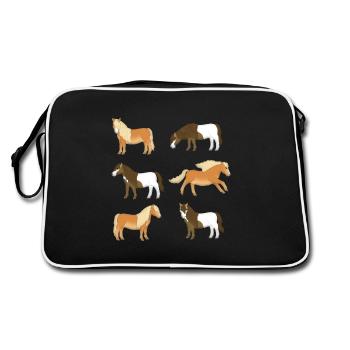 Shetland Pony Selection - Retro Bag - black/white - Back