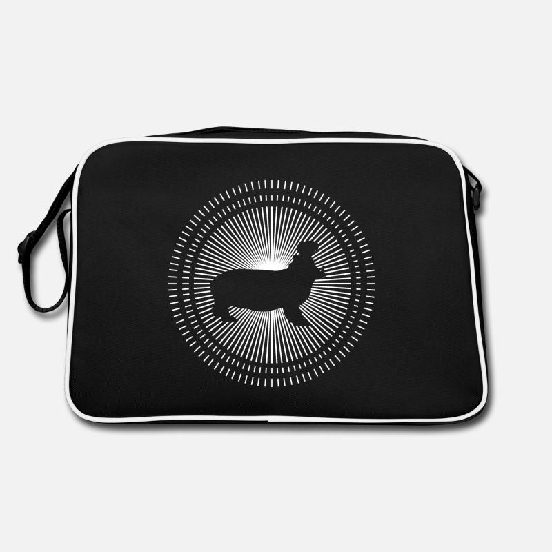 Nilpferd in einem Zoo - Retro Tasche - Schwarz/Weiß