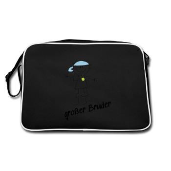 Großer Bruder - Retro Tasche - Schwarz/Weiß - Hinten