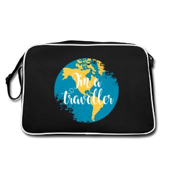 Bouton Traveller America - Sac Retro - noir/blanc - Dos
