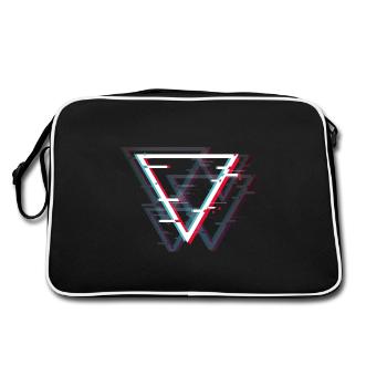Dreieck - Retro Tasche - Schwarz/Weiß - Hinten
