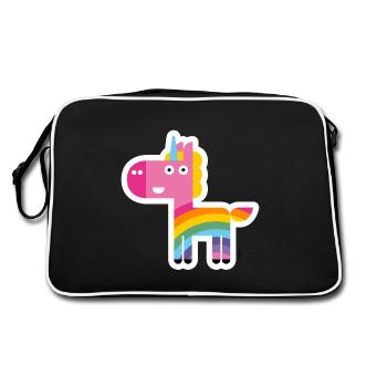 Iris unicorn - Retro Bag - black/white - Back