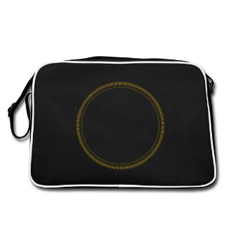Circle - ring - shape - round - lines gold - Retro Bag - black/white - Back