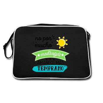 Not for getting up early much does it dawn earlier - Retro Bag - black/white - Back