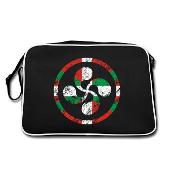 Lauburu d’Euskadi. Pays basque. Ikurriña - Sac Retro - noir/blanc - Dos