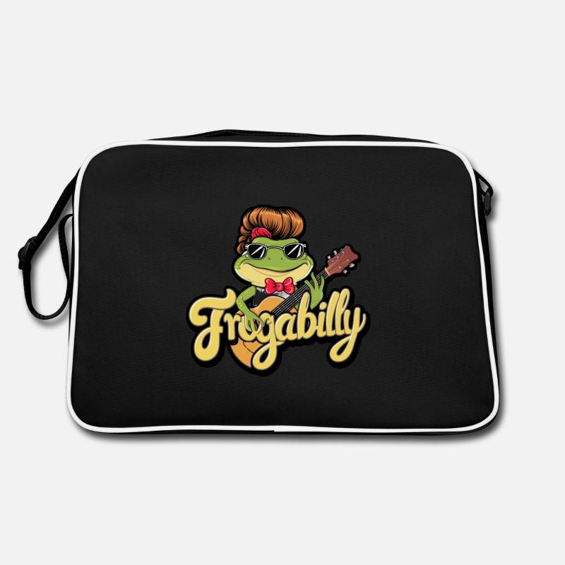 Grenouille de dessin animé avec une coupe de cheveux Rockabilly Sac Retro