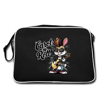 Lapin de dessin animé jouant de la guitare portant des lunettes de soleil - Sac Retro - noir/blanc - Dos