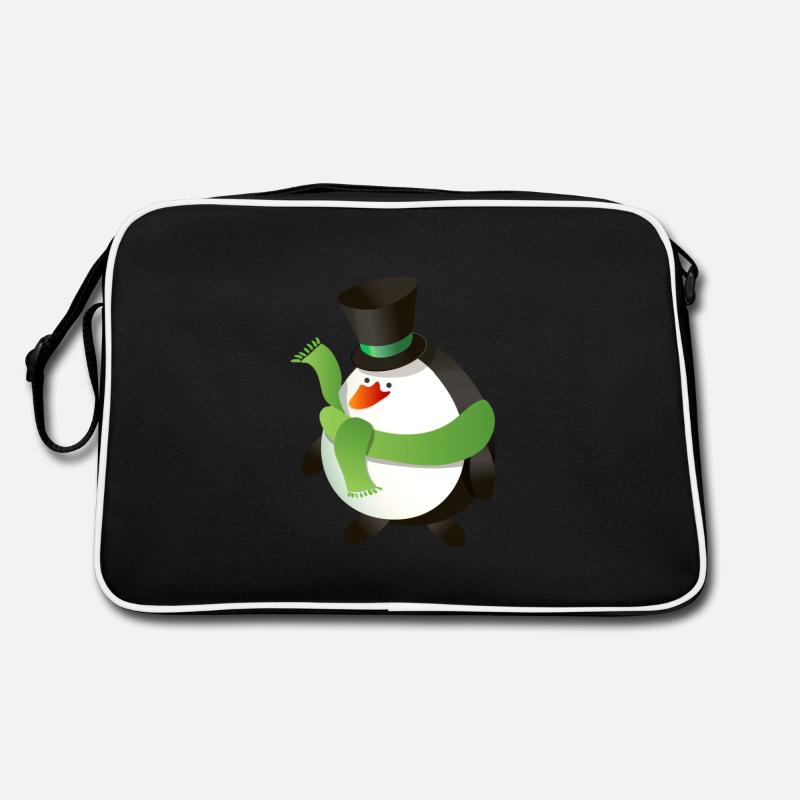 Pingouin de noël - Sac Retro - noir/blanc
