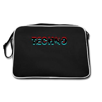 techno music design - Retro Bag - black/white - Back