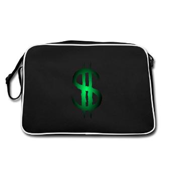 Signe dollar dollar argent symbole - Sac Retro - noir/blanc - Dos