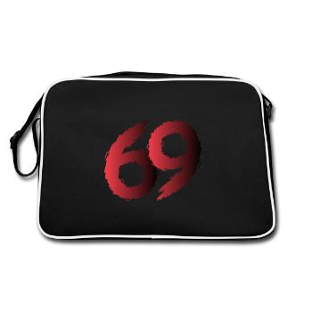 69 numéro de symbole soixante-neuf - Sac Retro - noir/blanc - Dos