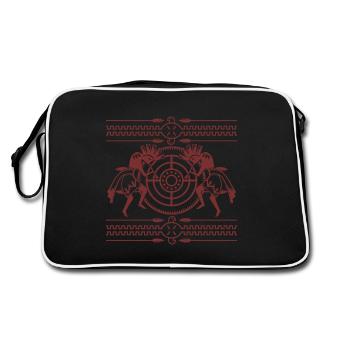 Indiens américains Kokopelli Musicans - Totem 3 - Sac Retro - noir/blanc - Dos
