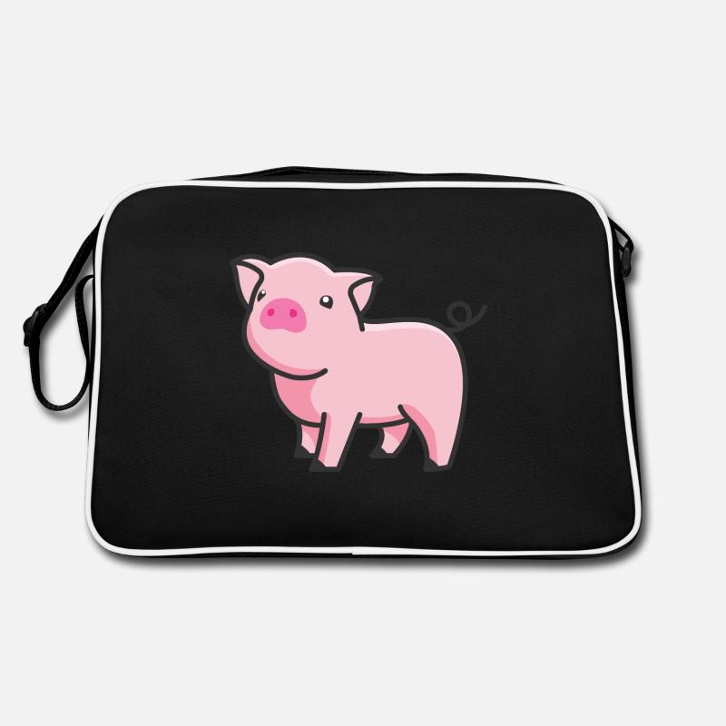 Süßes Schweinchen Retro Tasche
