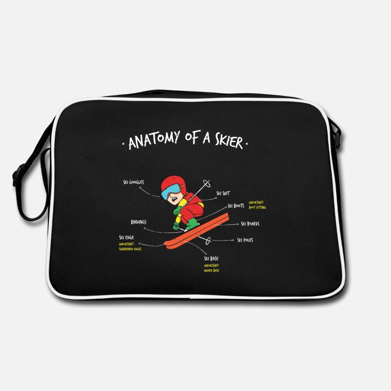 Anatomie eines Skifahrers Retro Tasche