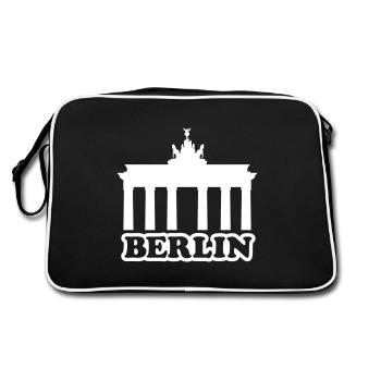 BERLIN BT - Retro Bag - black/white - Back