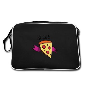 Eat a slice of pizza - Retro Bag - black/white - Back