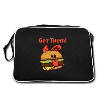Burger savoureux viande boeuf cadeau manger - Sac Retro - noir/blanc - Dos