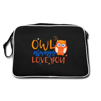 Chouette - t'aime toujours comme prédateur animal - Sac Retro - noir/blanc - Dos