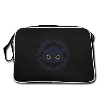 Hibou peep écoute cadeau prédateur animal - Sac Retro - noir/blanc - Dos