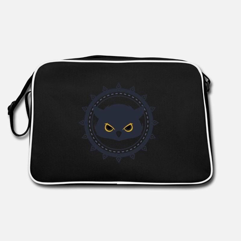 Eule gucken zuhören Tier Raubtier Geschenk Retro Tasche