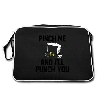 Saint Patrick's Day leprechaun shamrock green gift - Retro Bag - black/white - Back