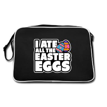 I have eaten all easter eggs gift bunny - Retro Bag - black/white - Back