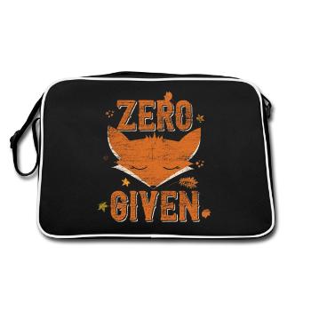 Fox animal gifts orange smart vintage forest - Retro Bag - black/white - Back