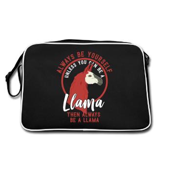Lama animal broche cadeau vintage zoo alpaga - Sac Retro - noir/blanc - Dos