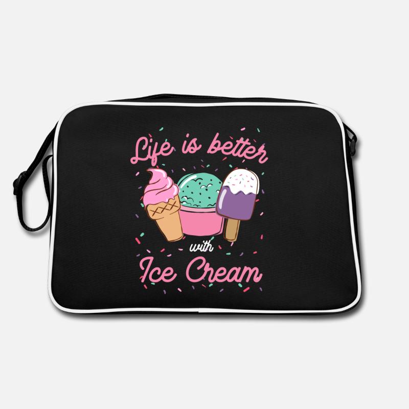 Das Leben ist besser mit Eis Eiscreme Geschenk Retro Tasche