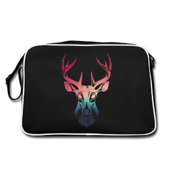 Cerf montagne nature vintage animal alpiniste bois - Sac Retro - noir/blanc - Dos
