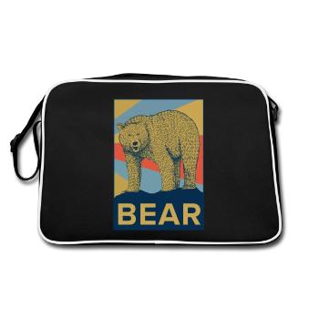 Bear Teddy Bear Zoo Animal Park Gift Grizzly - Retro Bag - black/white - Back