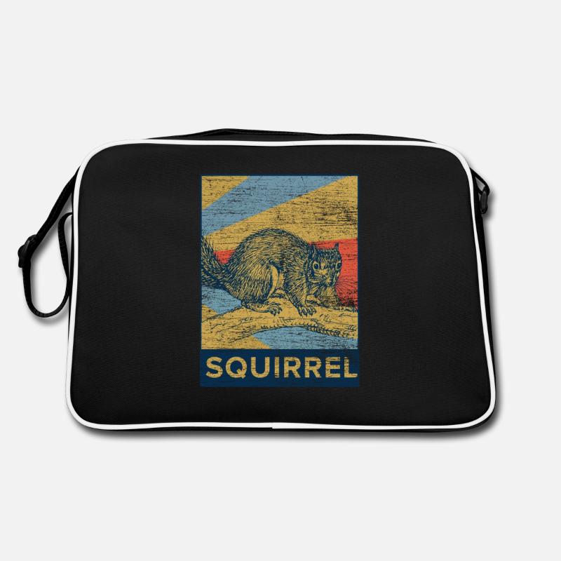 Eichhörnchen Nüsse Wald Baum Tier Geschenk vintage Retro Tasche