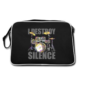 Batteur Batteur Musical Instrument Musicien - Sac Retro - noir/blanc - Dos