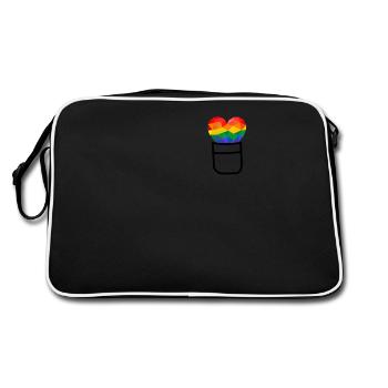LGBT Lesben Und Schwule Gay Pride - Retro Tasche - Schwarz/Weiß - Hinten