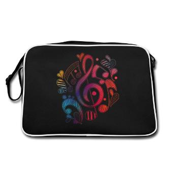 Treble Clef Music Musicien Cadeau Major Minor - Sac Retro - noir/blanc - Dos