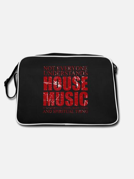 Music Spirituality House Music Gift - Retro Bag - black/white - Back