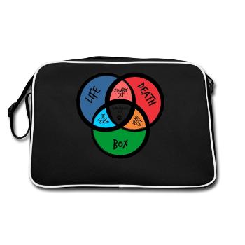 Schrödingers Katze lustiges Big Bang Geschenk - Retro Tasche - Schwarz/Weiß - Hinten