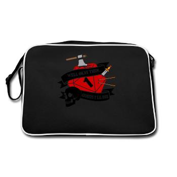 Gamer RPG Dungeon Cube Tabletop Funny Gift - Retro Bag - black/white - Back