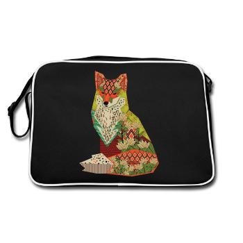Hippie Renard Rétro Mandala Yoga Paix Chakra - Sac Retro - noir/blanc - Dos