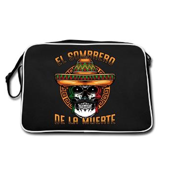 Mexicaine tête de mort Mexique Sombrero idée de cadeau - Sac Retro - noir/blanc - Dos