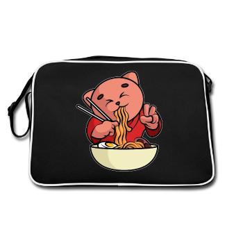 Cat Ramen Japan - Retro Bag - black/white - Back