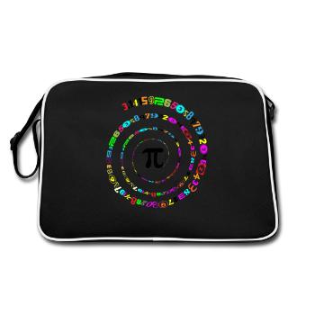 Math Pi Day Nerd Geek Irrational Humor Gift - Retro Bag - black/white - Back