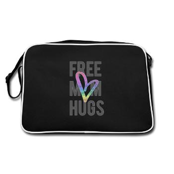 Liebe LGBT Gratis Umarmung - Retro Tasche - Schwarz/Weiß - Hinten