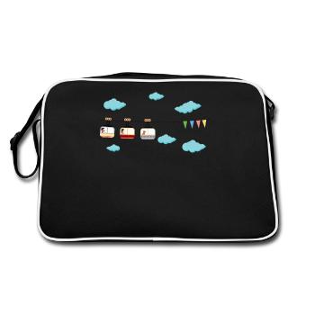 Gondola holiday skiing cable car - Retro Bag - black/white - Back