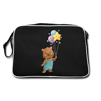Chemise d'anniversaire Sweet Teddy Bear Balloons - Sac Retro - noir/blanc - Dos