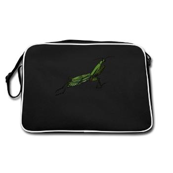 Mantis insect mantis insects graphic - Retro Bag - black/white - Back
