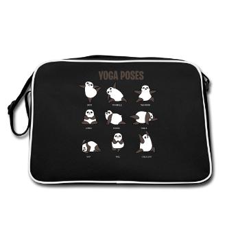 Panda Yoga Bear Buddhism Poses Cadeaux Zen Yang - Sac Retro - noir/blanc - Dos