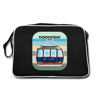 Cable car gondola bergbahn cable car technology - Retro Bag - black/white - Back