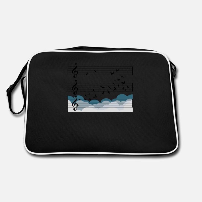 Musique Orchestre Oiseaux Chef Choeur Cadeau Gratuit - Sac Retro - noir/blanc